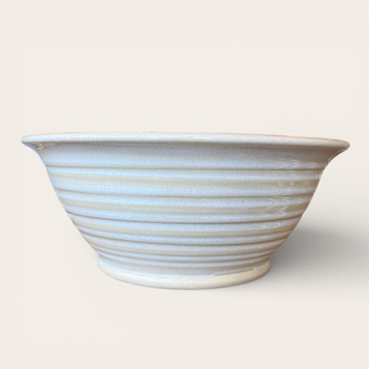 ap pottery ribbed iridescent serving bowl