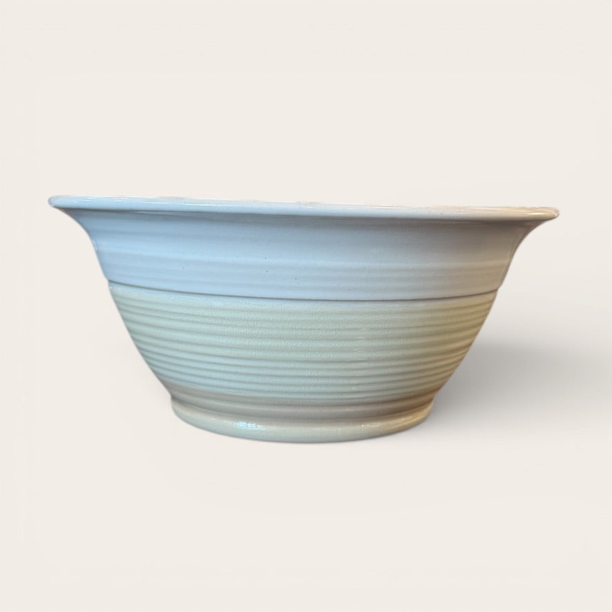 ap pottery white & cream & beige serving bowl