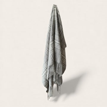 Plaid Baby Alpaca, Natural Colored Yarn Blanket