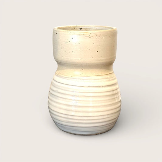 ap pottery white & cream bubble vase