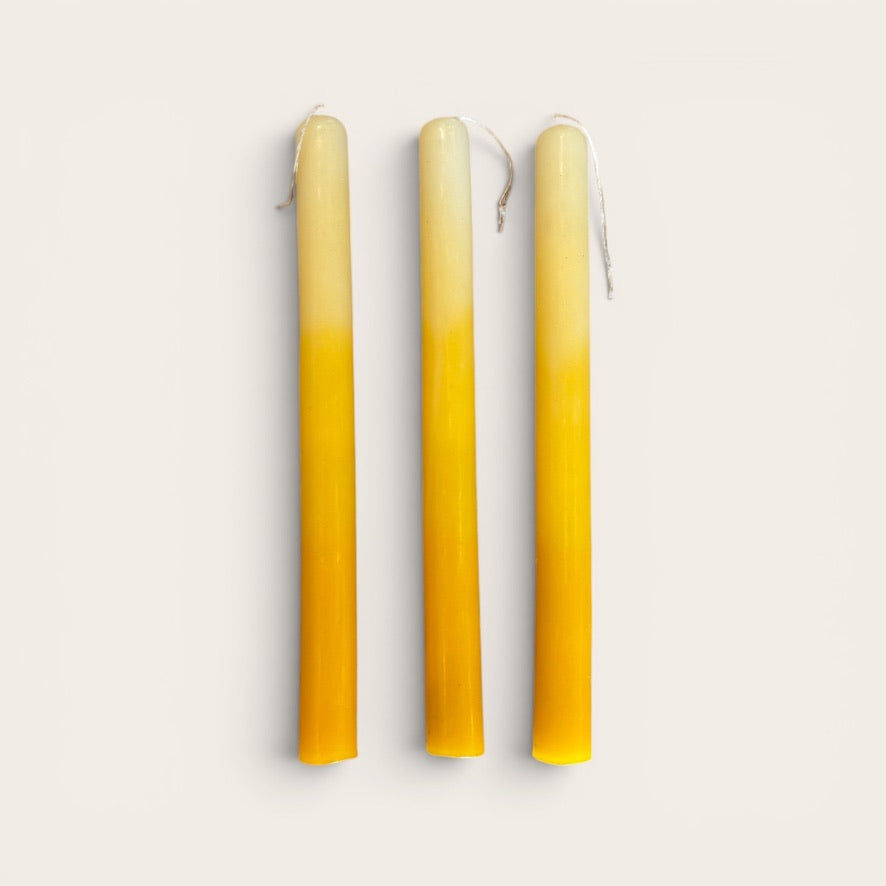 Oaxacan Wide Hand-Poured Ombré Taper Candles