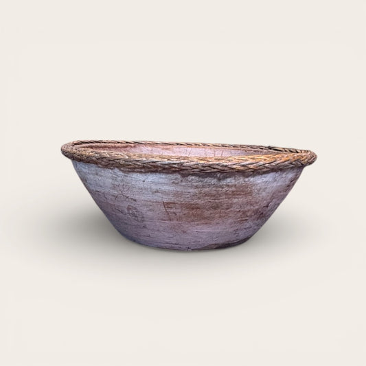 Balinese Wooden bowl with Ata Trim detailing Small