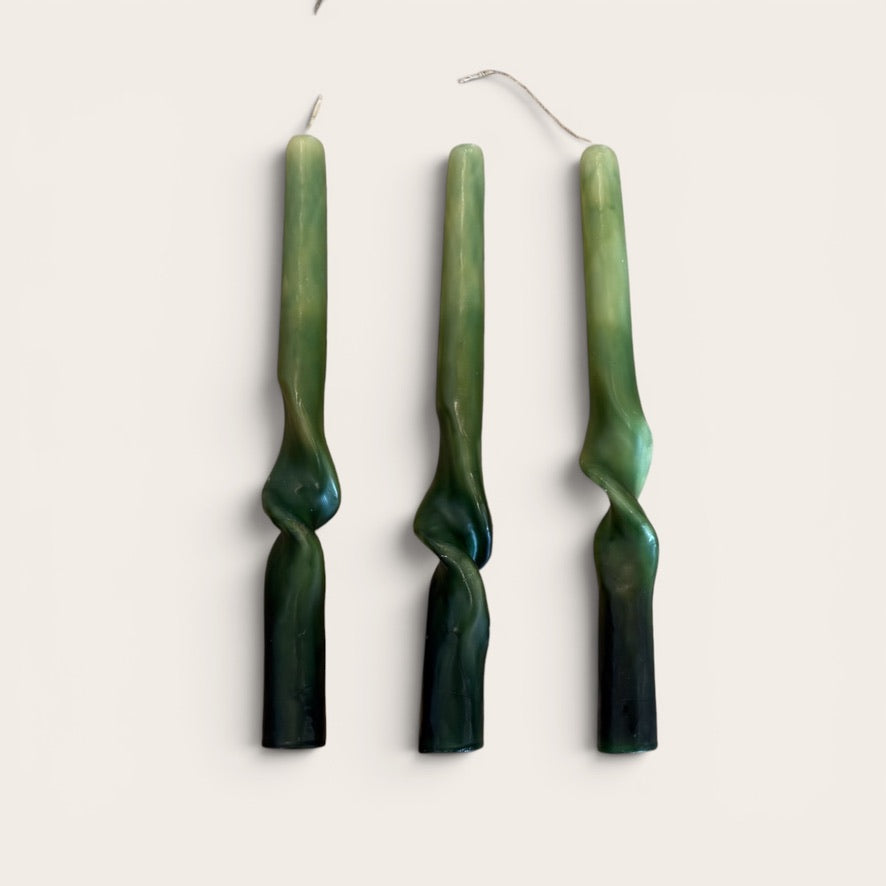 Oaxacan Twisted Hand-Poured Ombré Taper Candles