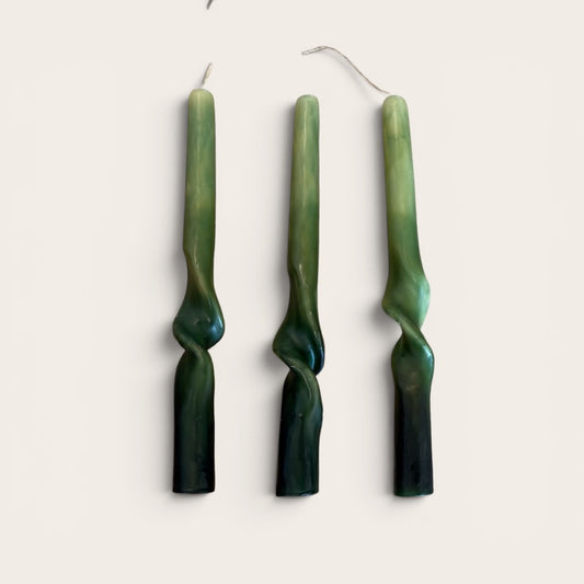 Oaxacan Twisted Hand-Poured Ombré Taper Candles