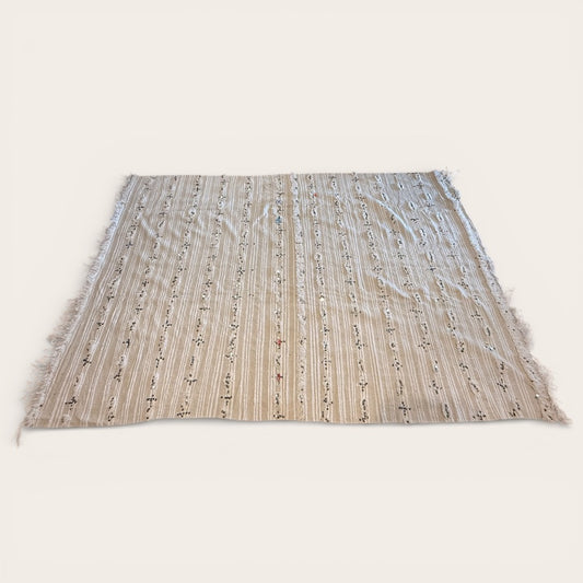 Moroccon Traditional Hand Woven Wedding Blanket Cream
