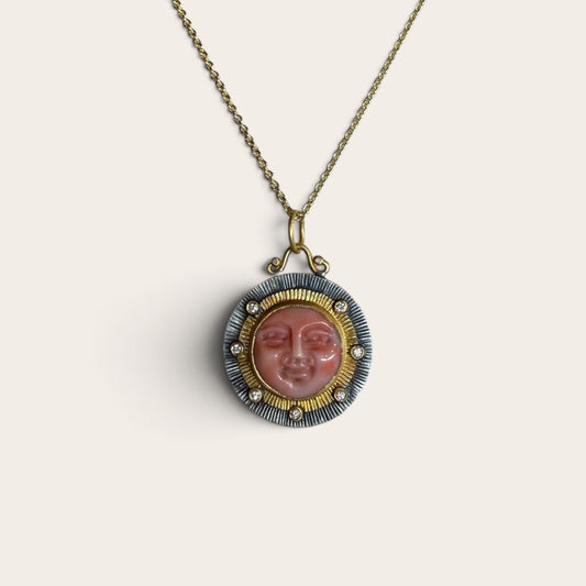 Coral Sun Face Charm