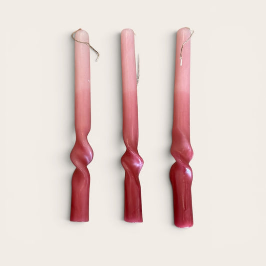 Oaxacan Twisted Hand-Poured Ombré Taper Candles