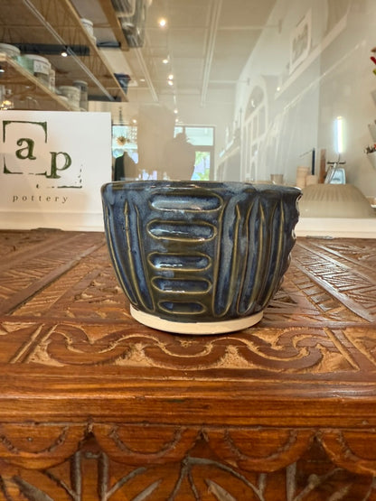 ap pottery small blue vessel