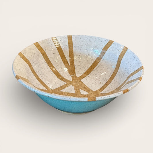 ap pottery patina & patterned serving bowl