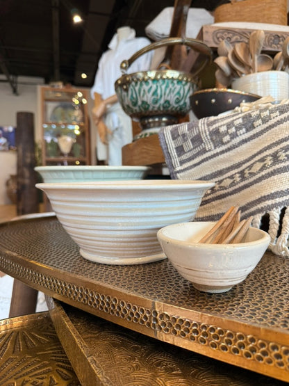 ap pottery cream "salt" bowl