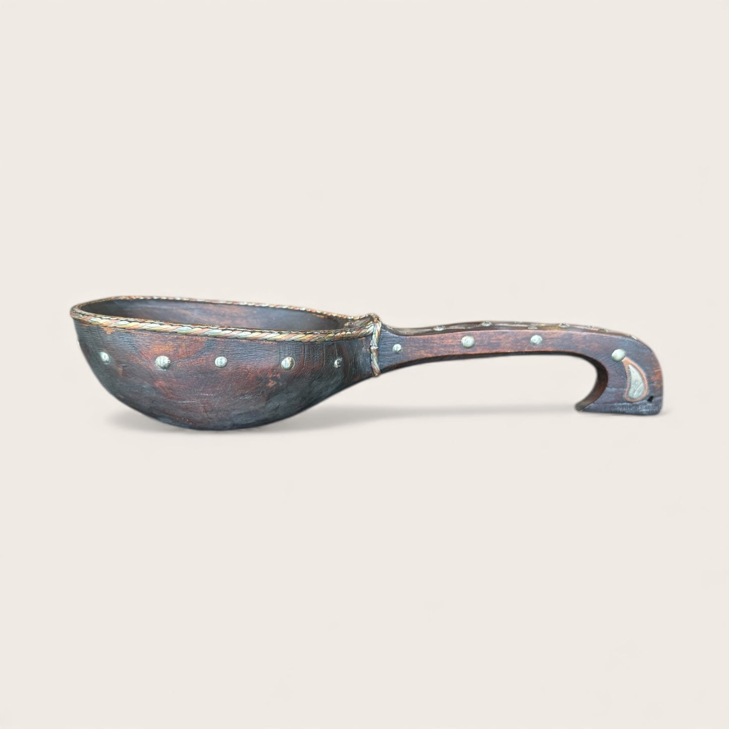 Moroccan Wood Spoon with Silver detailing