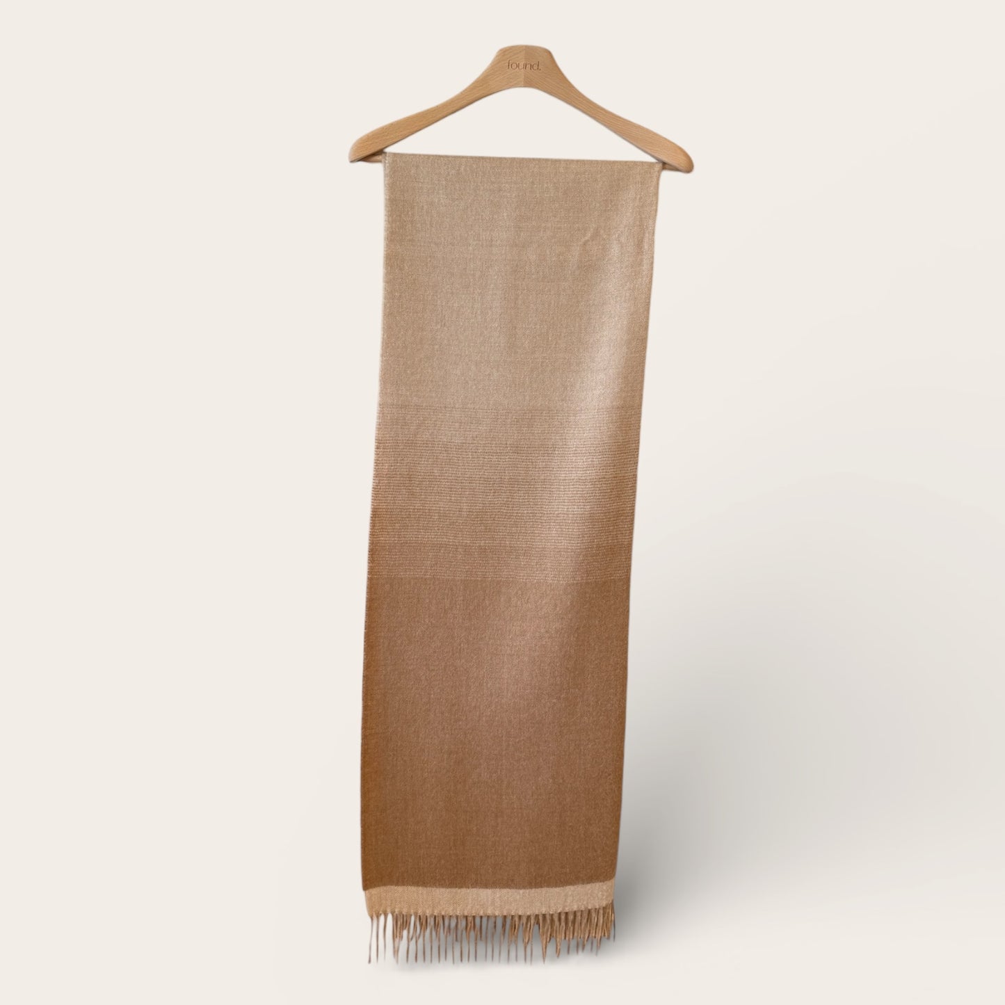 Ombre Baby Alpaca Throw Brown