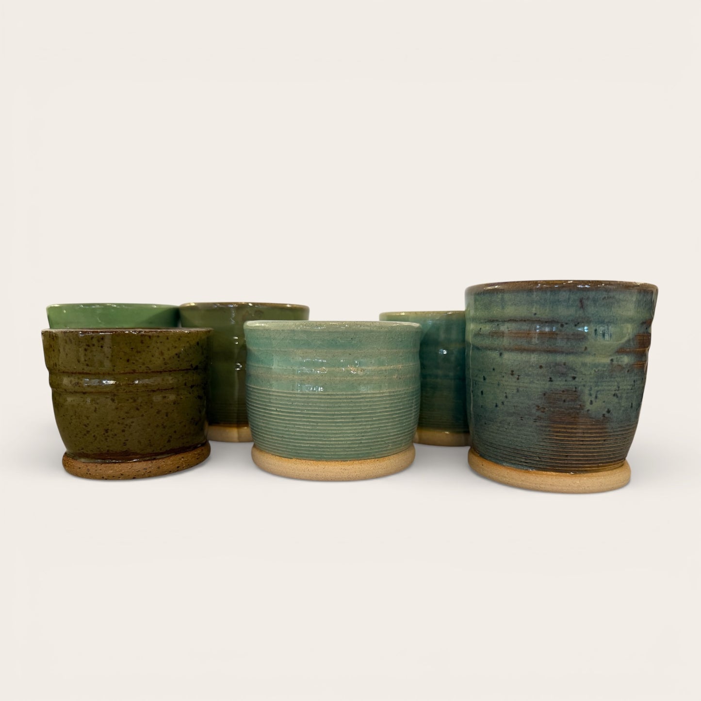 ap pottery rutile blue textured cup