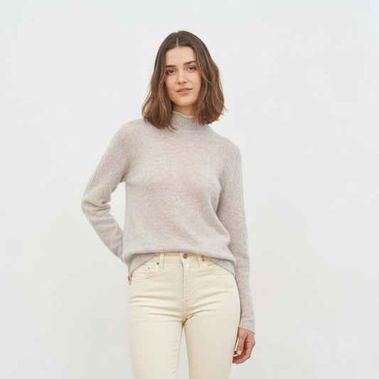Ava Cashmere/ Silk Mockneck Sweater