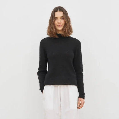 Ava Cashmere/ Silk Mockneck Sweater