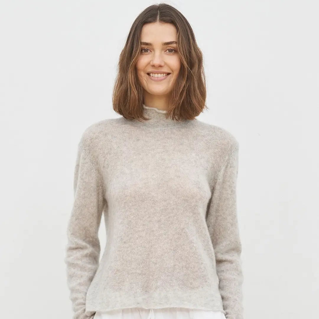 Ava Cashmere/ Silk Mockneck Sweater