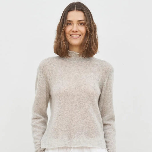 Ava Cashmere/ Silk Mockneck Sweater