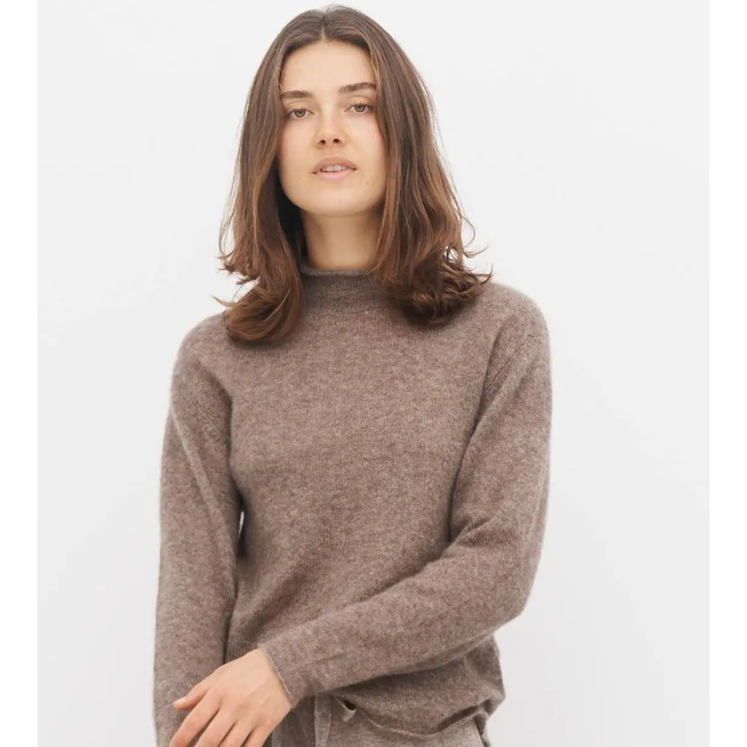 Ava Cashmere/ Silk Mockneck Sweater