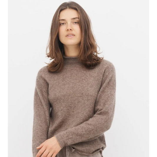 Ava Cashmere/ Silk Mockneck Sweater