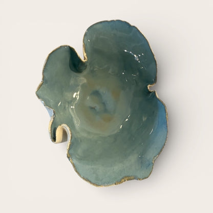 ap pottery blue free form dish