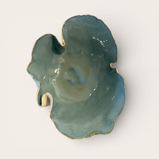 ap pottery blue free form dish