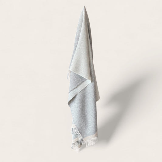 Ombre Baby Alpaca Throw White