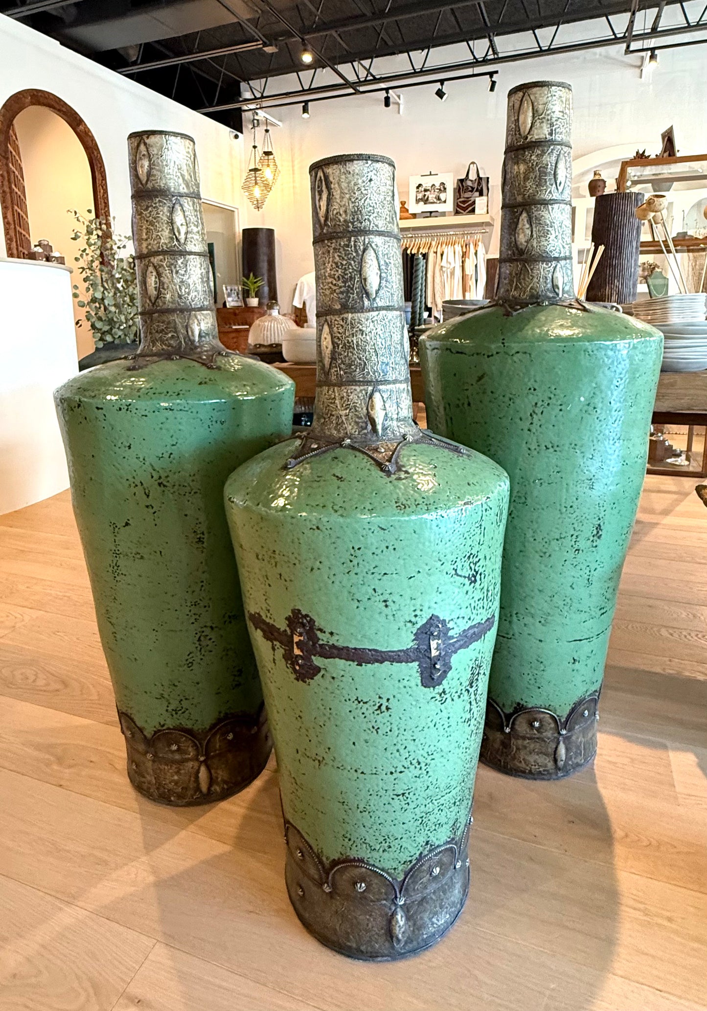 Moroccon Floor Ceramic Vase Green