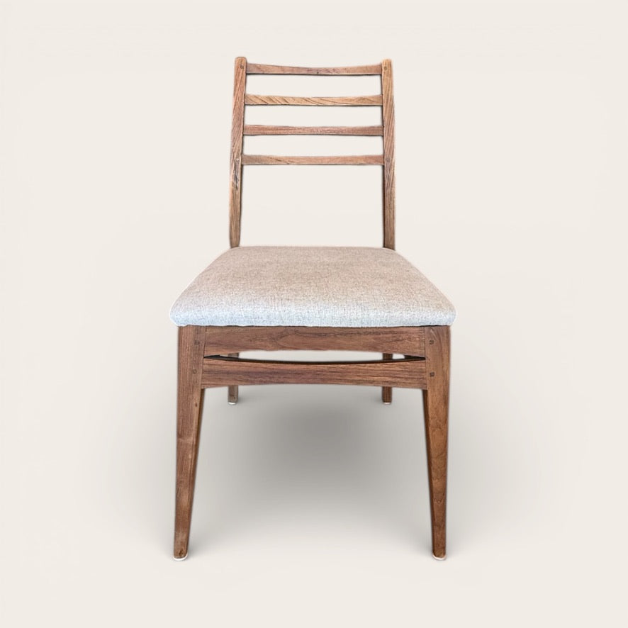up-cycled Teak Dining Chair, Upholstered Seat