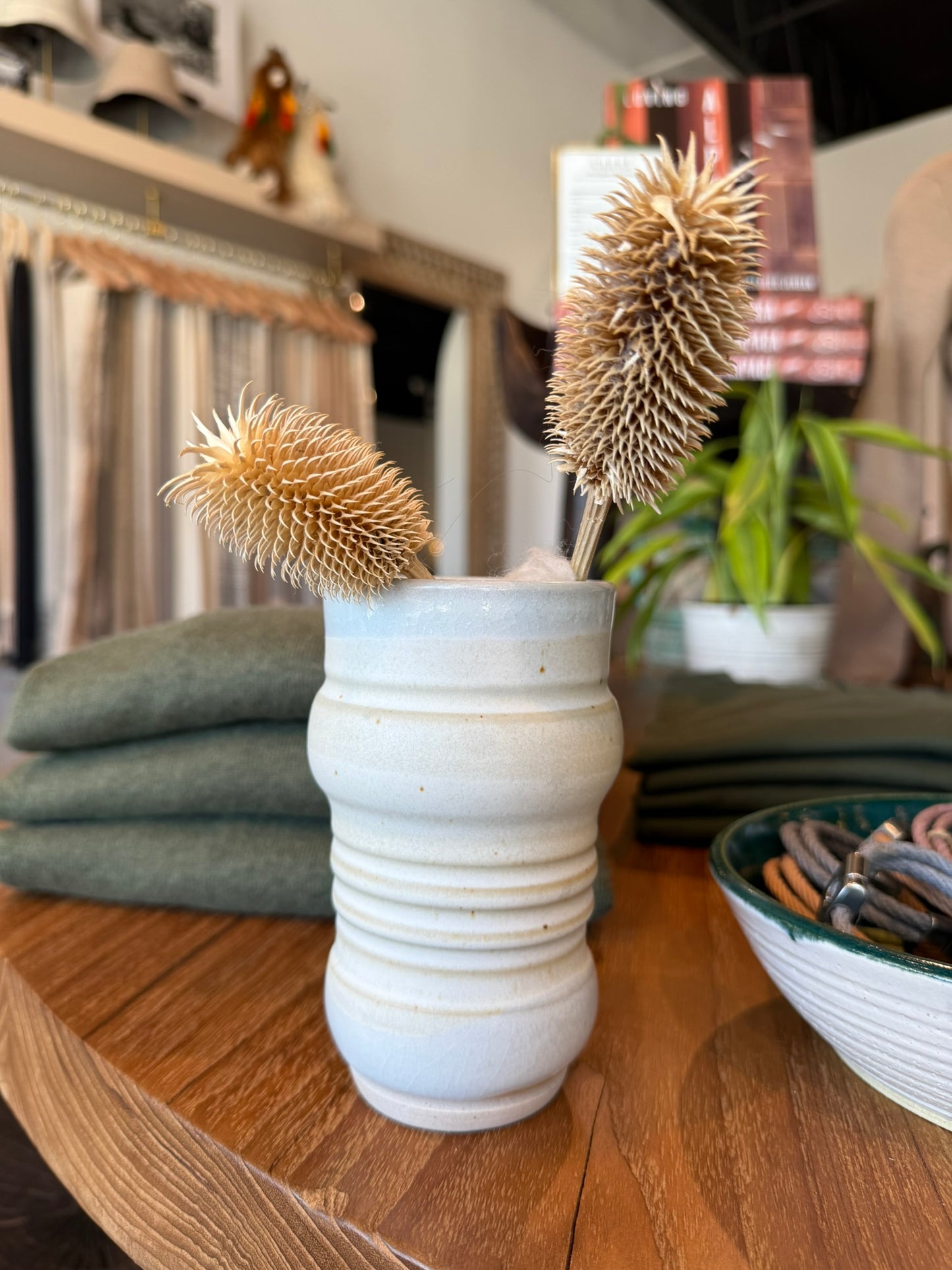 ap pottery white  small moroccan vase