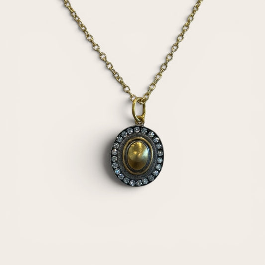 Golden Center with Diamond Halo Charm