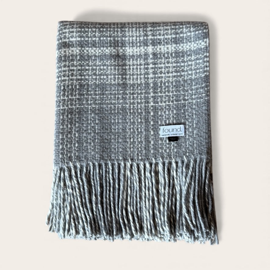 Plaid Baby Alpaca, Natural Colored Yarn Blanket