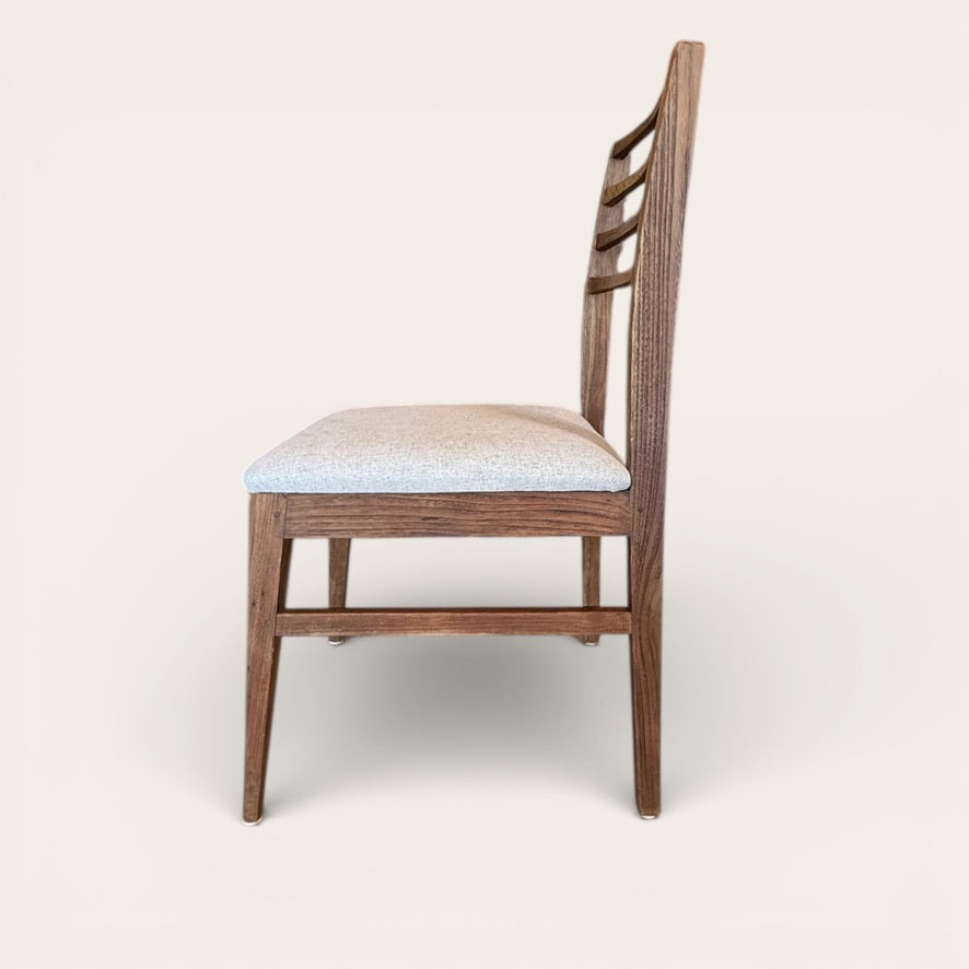 up-cycled Teak Dining Chair, Upholstered Seat