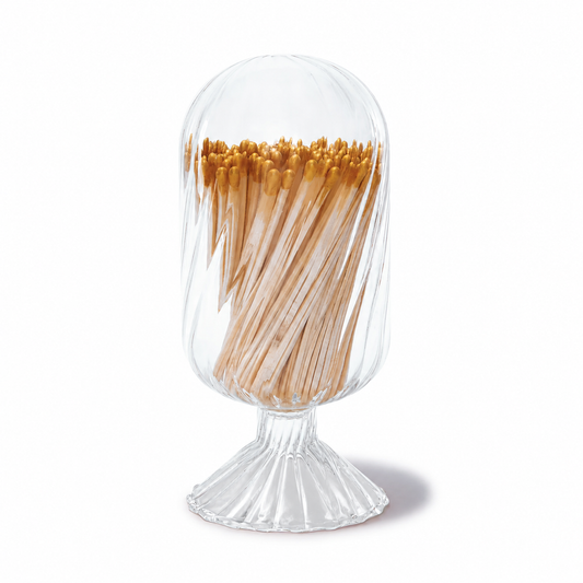 Handblown Glass Match Cloche , Gold-tipped Matches