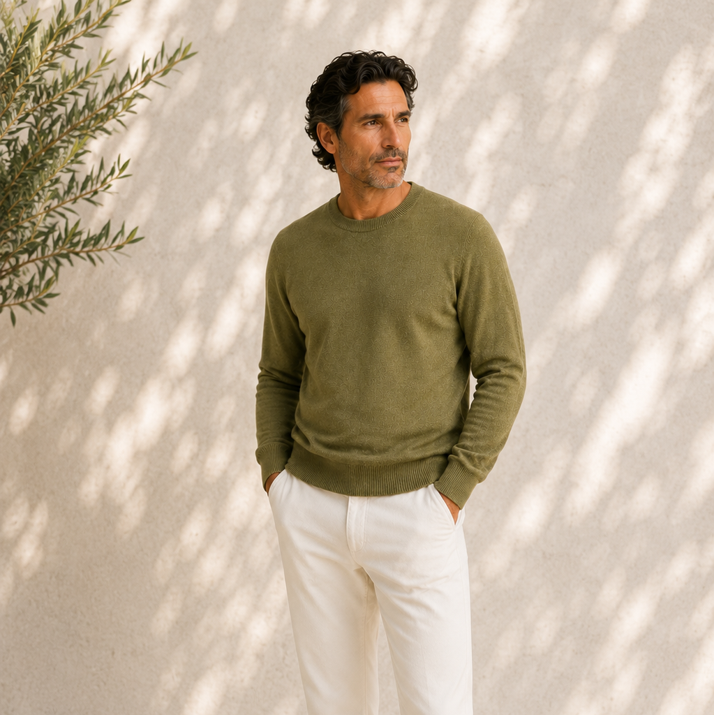 Men’s Italian Renewed Cashmere Crewneck Sweater