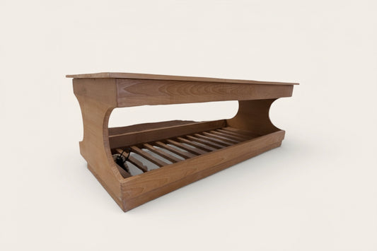 Vintage Teak Rectangle Coffee Table with Slatted Bottom