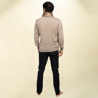 Men’s Italian Renewed Cashmere Zip Henley Sweater