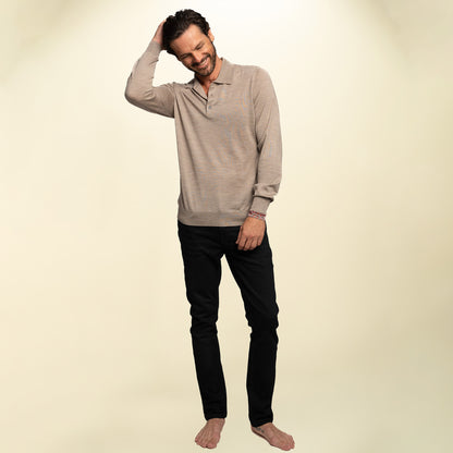 Men’s Italian Renewed Superfine Cashmere Polo Sweater