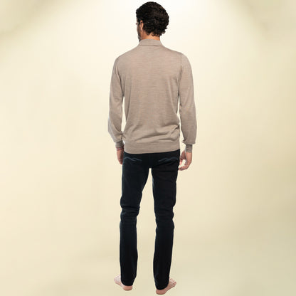 Men’s Italian Renewed Superfine Cashmere Polo Sweater