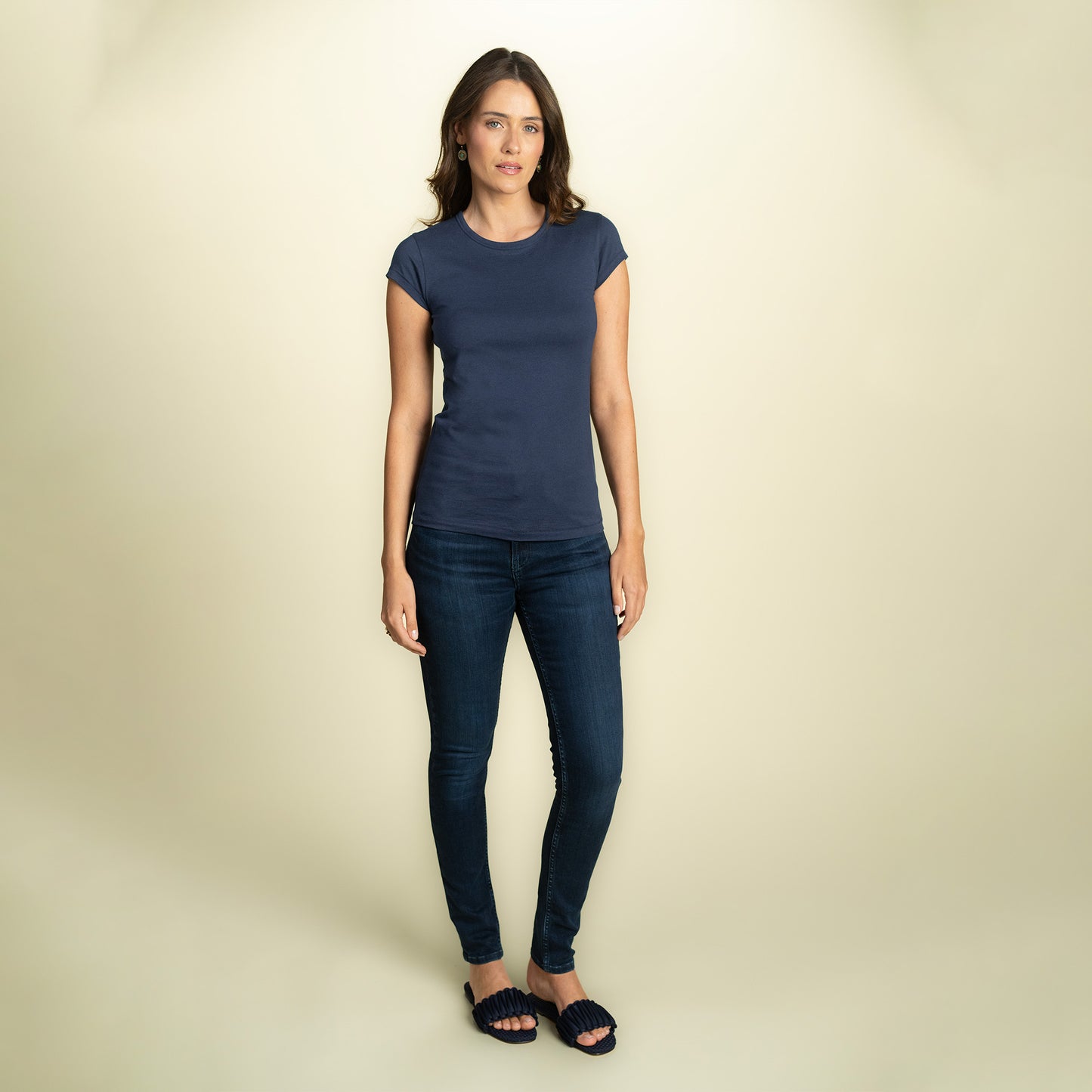 found. Women's Organic Cotton Short Sleeve Fitted Crew Tee