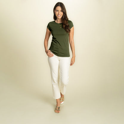 found. Women's Organic Cotton Short Sleeve Fitted Crew Tee