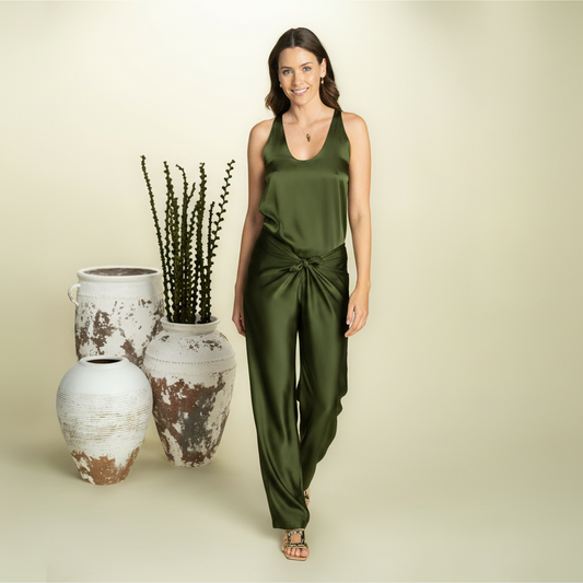 Parrero Silk Pant Solid Color