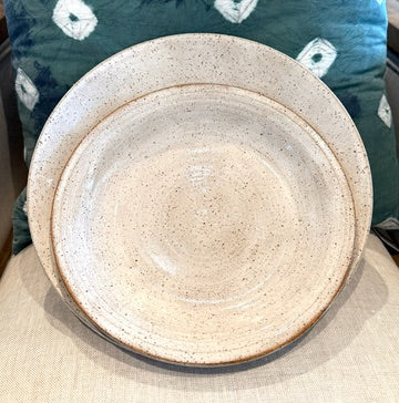 ap pottery white speckled serving dish/bowl (Copy)