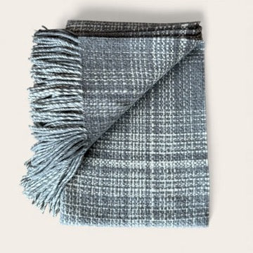 Plaid Baby Alpaca, Natural Colored Yarn Blanket