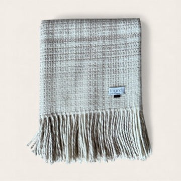 Plaid Baby Alpaca, Natural Colored Yarn Blanket