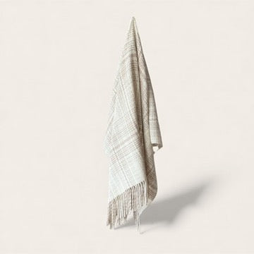 Plaid Baby Alpaca, Natural Colored Yarn Blanket