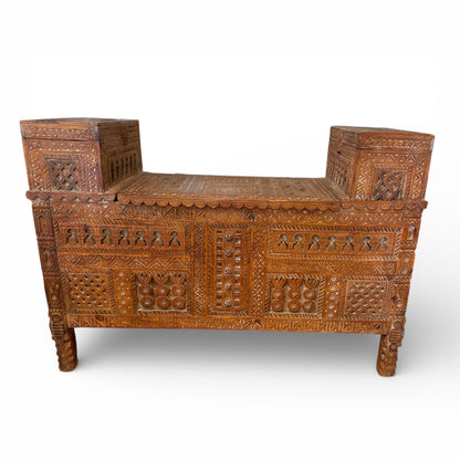 Moroccon Antique Carved Wood Hutch