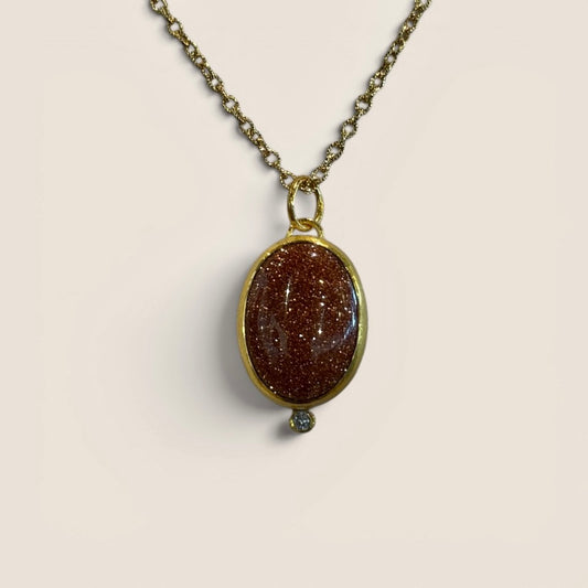 Star Moonstone Diamond Pendant