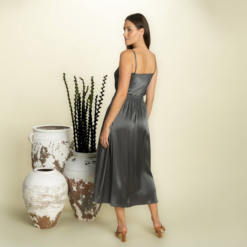 The Simonetta Solid Silk Skirt