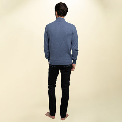 Men’s Italian Renewed Cashmere Zip Henley Sweater