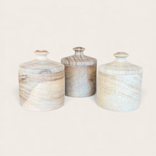 Walnut Wood Salts Container